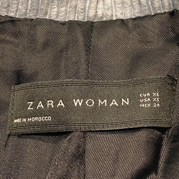 Zara Corduroy double breasted oversized Blazer Blue Gray 16564 - Picture 9 of 12